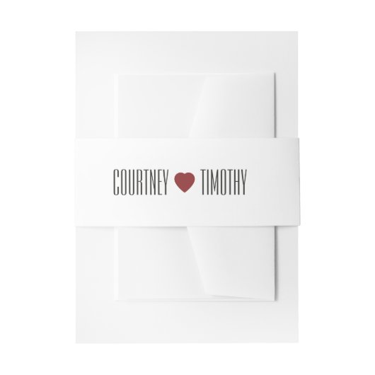 Minimalistische hart bruiloft uitnodigingen wikkel (Voorkant Voorbeeld)