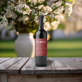 Minimalistische hart bruiloft wijn etiket