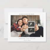 Minimalistische Hart Foto Baby Aankondiging Kaart (Achterkant)