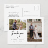 Minimalistische hart foto bruiloft dank u Briefkaa Briefkaart (Voorkant / Achterkant)