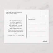 Minimalistische hart foto bruiloft dank u Briefkaa Briefkaart (Achterkant)