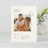 Minimalistische hart foto Save the Date uitnodigin Kaart (Staand voorkant)