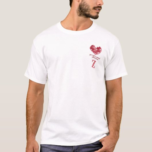 Minimalistische Hart Grafische Witte T-Shirt (Voorkant)