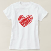 Minimalistische hart grafische witte T-shirt voor (Design voorkant)