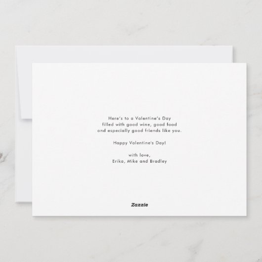 Minimalistische hart heet roze Valentijnsdag foto Feestdagenkaart (Achterkant)