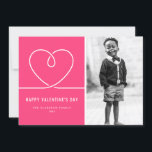 Minimalistische hart heet roze Valentijnsdag foto Feestdagenkaart<br><div class="desc">Stuur liefde deze Valentijnsdag met deze aanpasbare Happy Valentine's Day fotokaart. Het heeft een minimalistisch hart en een eenvoudige typografie. Personaliseer deze minimalistische Valentijnsdag kaart door uw foto,  groet,  namen,  jaar en berichten toe te voegen. Deze foto Valentijnsdag kaart is ideaal voor persoonlijk en zakelijk gebruik.</div>
