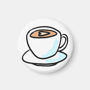 Minimalistische Hart Latte Koffieliefhebber Cadeau Magneet