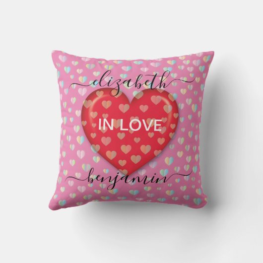 Minimalistische Hart met hartstippen verliefd Kussen (Achterkant)