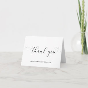 Minimalistische Hart Simpele Script Typografie Tro Bedankkaart