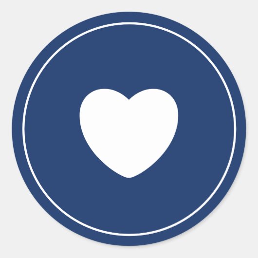 Minimalistische hart Sticker | Blauw (Voorkant)