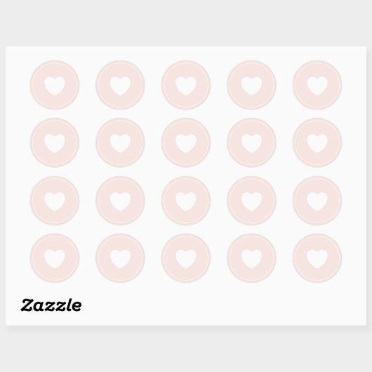 Minimalistische hart Sticker | Blush Pink (Vel)