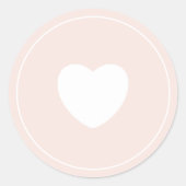 Minimalistische hart Sticker | Blush Pink (Voorkant)