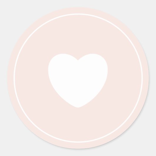 Minimalistische hart Sticker | Blush Pink (Voorkant)