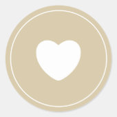 Minimalistische hart Sticker | Champagne (Voorkant)