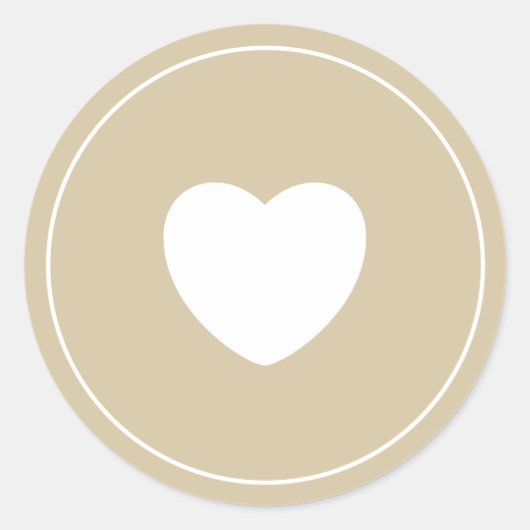 Minimalistische hart Sticker | Champagne (Voorkant)