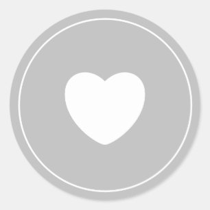 Minimalistische hart Sticker Dove Gray