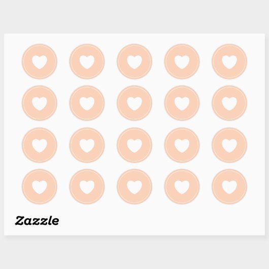 Minimalistische hart Sticker | Peach (Vel)