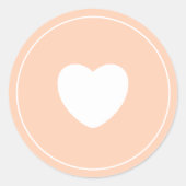 Minimalistische hart Sticker | Peach (Voorkant)