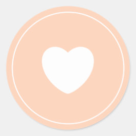 Minimalistische hart Sticker | Peach