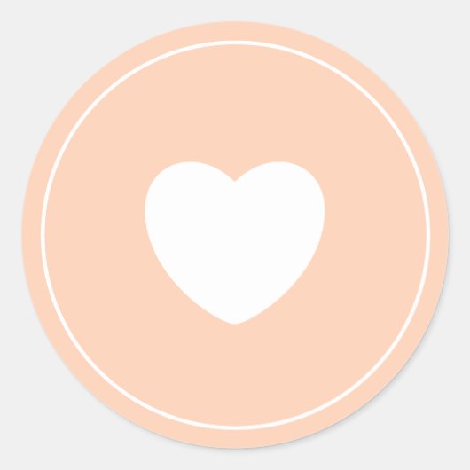 Minimalistische hart Sticker | Peach (Voorkant)
