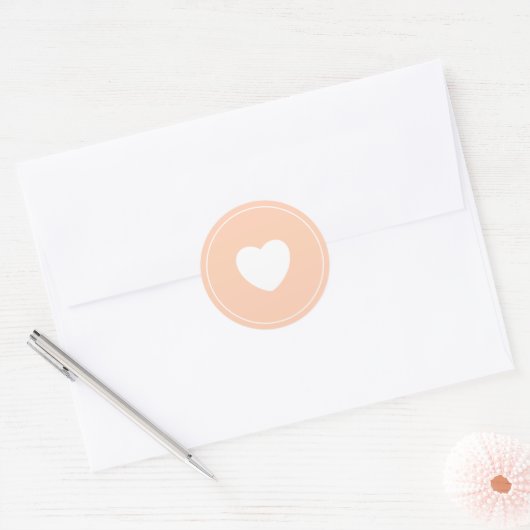 Minimalistische hart Sticker | Peach (Envelop)