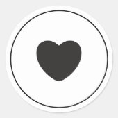 Minimalistische hart Sticker | Wit (Voorkant)