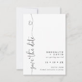 Minimalistische hart tekst bruiloft Save the Date Kaart (Voorkant)