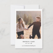 Minimalistische hart tekst bruiloft Save the Date Kaart (Achterkant)