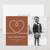 Minimalistische hart terracotta Valentijnsdag foto Feestdagenkaart (Voorkant / Achterkant)