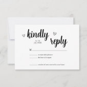 Minimalistische Hart Trouw RSVP Kaart (Voorkant)