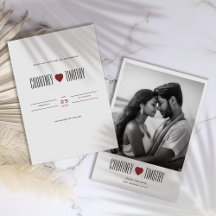 Minimalistische Hart Trouwkaart Save The Date Met