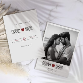 Minimalistische Hart Trouwkaart Save The Date Met