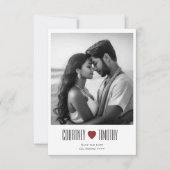 Minimalistische Hart Trouwkaart Save The Date Met  (Voorkant)