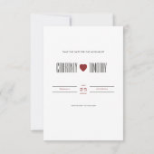 Minimalistische Hart Trouwkaart Save The Date Met  (Achterkant)