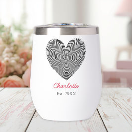 Minimalistische hart vingerafdruk gepersonaliseerd