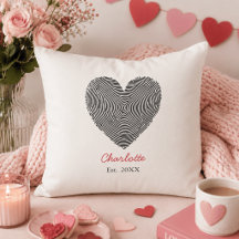 Minimalistische hart vingerafdruk gepersonaliseerd