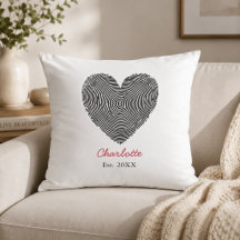 Minimalistische hart vingerafdruk gepersonaliseerd