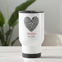 Minimalistische hart vingerafdruk gepersonaliseerd