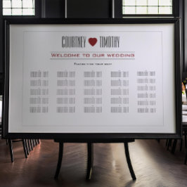 Minimalistische Hart Wedding Zitting Grafiek Poster