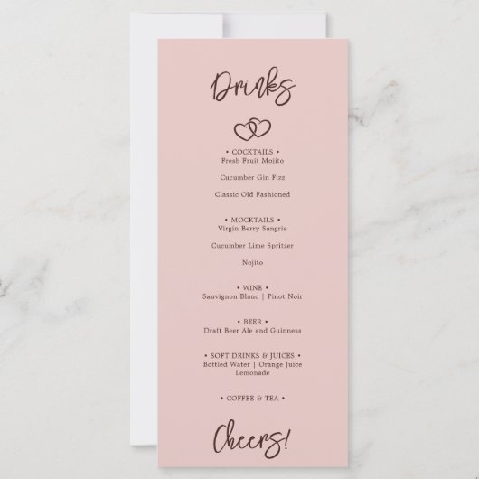 Minimalistische harten Sienna Red Dinner & Drinken (Achterkant)