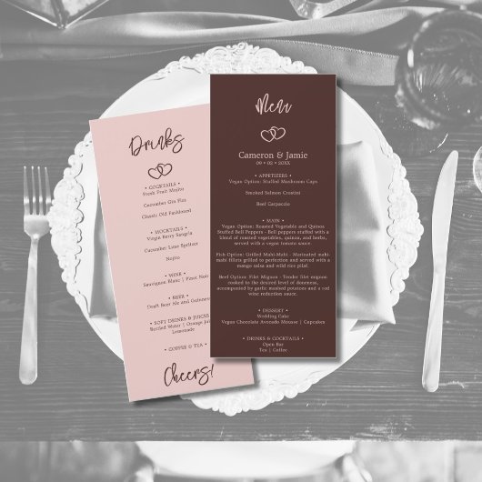 Minimalistische harten Sienna Red Dinner & Drinken