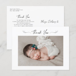 Minimalistische Hartjes Baby Shower Bedankt Baby F Briefkaart