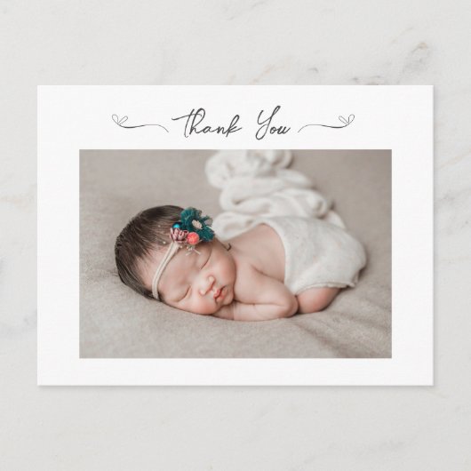 Minimalistische Hartjes Baby Shower Bedankt Baby F Briefkaart (Voorkant)