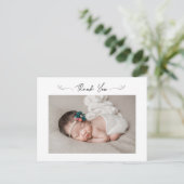 Minimalistische Hartjes Baby Shower Bedankt Baby F Briefkaart (Staand voorkant)