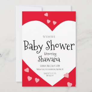 Minimalistische Hartjes Roze Valentijnsdag Baby Sh Kaart