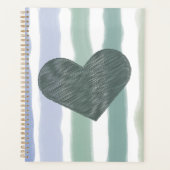 Minimalistische hartkunst met zachte pastelstrepen planner (Voorkant)