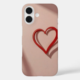 Minimalistische hartlijn iPhone 16 hoesje