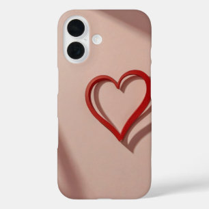 Minimalistische hartlijn iPhone 16 hoesje
