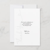 Minimalistische Hartscript Dankjewelingsfoto Bedankkaart (Achterkant)
