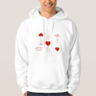 Minimalistische Hartslag- en Handen Liefdesmok – R Hoodie